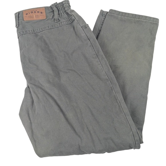 Denim Riders Pants - Denim Riders by Lee Womens Sage Green High Rise Straight Leg Pants Size 10P
